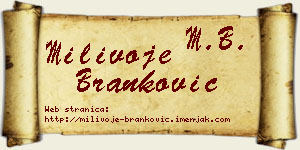 Milivoje Branković vizit kartica
